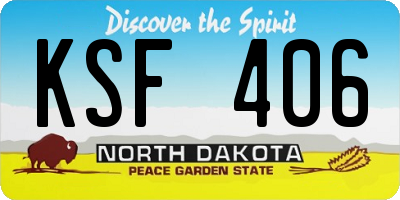 ND license plate KSF406