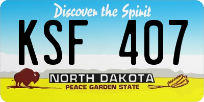 ND license plate KSF407