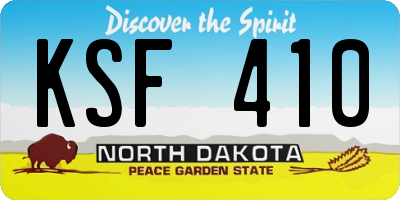 ND license plate KSF410
