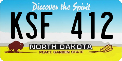 ND license plate KSF412