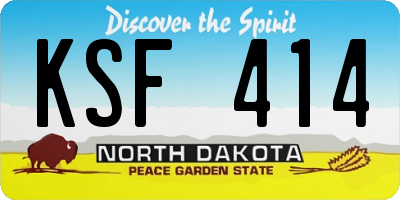 ND license plate KSF414