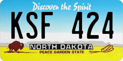 ND license plate KSF424