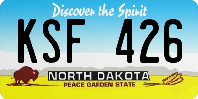 ND license plate KSF426