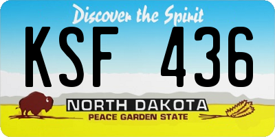 ND license plate KSF436