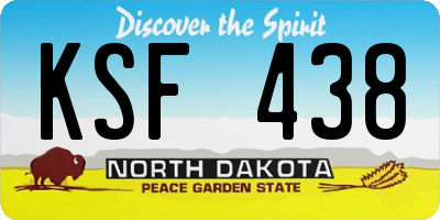 ND license plate KSF438