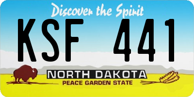 ND license plate KSF441