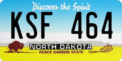 ND license plate KSF464