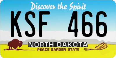 ND license plate KSF466