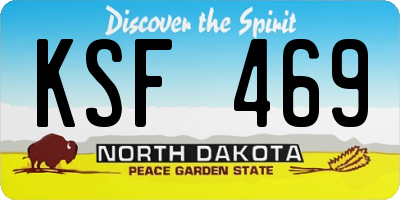 ND license plate KSF469