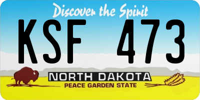 ND license plate KSF473
