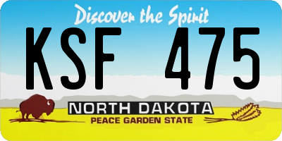 ND license plate KSF475