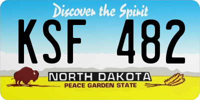 ND license plate KSF482