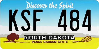 ND license plate KSF484