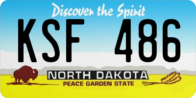 ND license plate KSF486