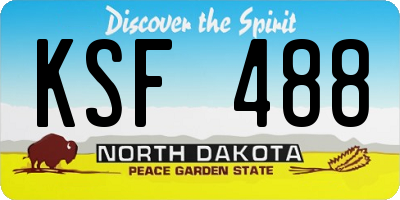 ND license plate KSF488
