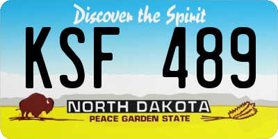 ND license plate KSF489