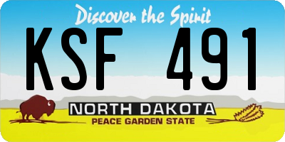 ND license plate KSF491
