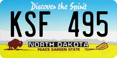 ND license plate KSF495