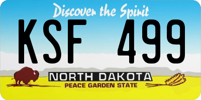ND license plate KSF499