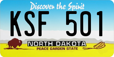 ND license plate KSF501