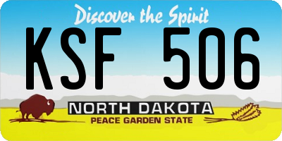 ND license plate KSF506