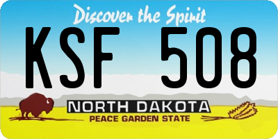 ND license plate KSF508