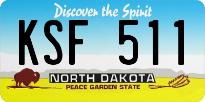 ND license plate KSF511