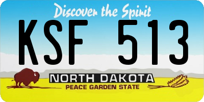 ND license plate KSF513