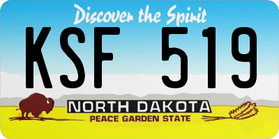ND license plate KSF519