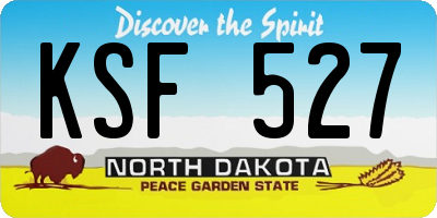 ND license plate KSF527