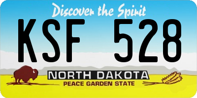 ND license plate KSF528