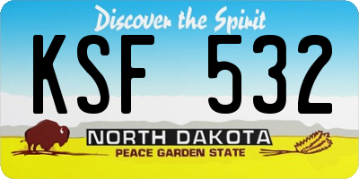 ND license plate KSF532