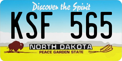 ND license plate KSF565