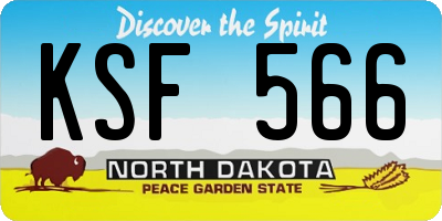 ND license plate KSF566