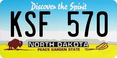 ND license plate KSF570