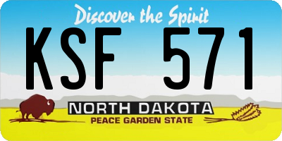 ND license plate KSF571
