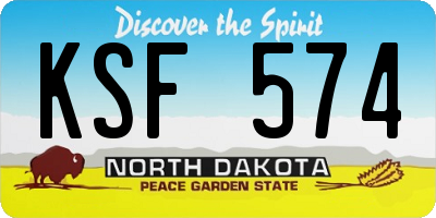 ND license plate KSF574