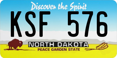 ND license plate KSF576