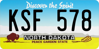 ND license plate KSF578