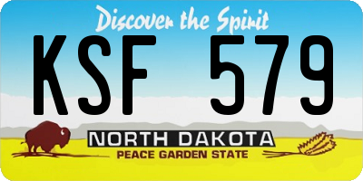 ND license plate KSF579