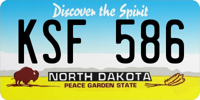 ND license plate KSF586