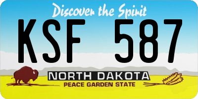 ND license plate KSF587