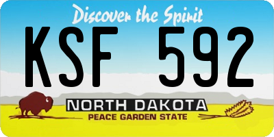 ND license plate KSF592
