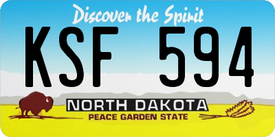 ND license plate KSF594