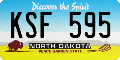 ND license plate KSF595