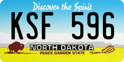 ND license plate KSF596