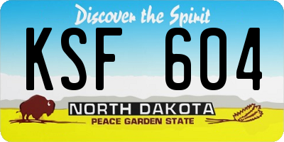 ND license plate KSF604