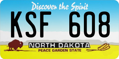 ND license plate KSF608