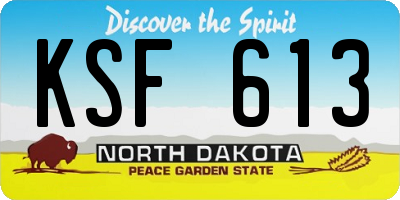 ND license plate KSF613