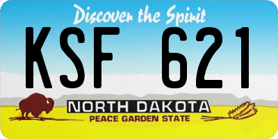 ND license plate KSF621
